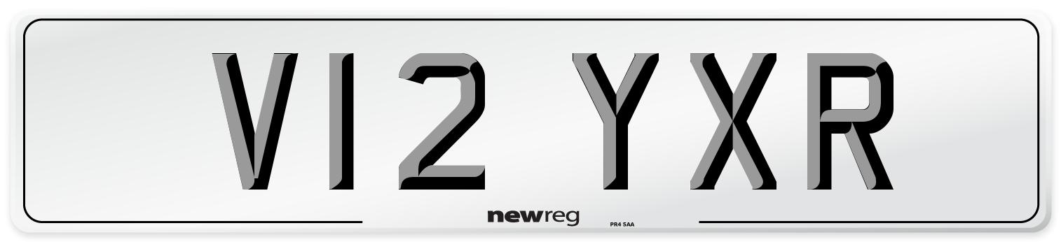 V12 YXR Number Plate from New Reg